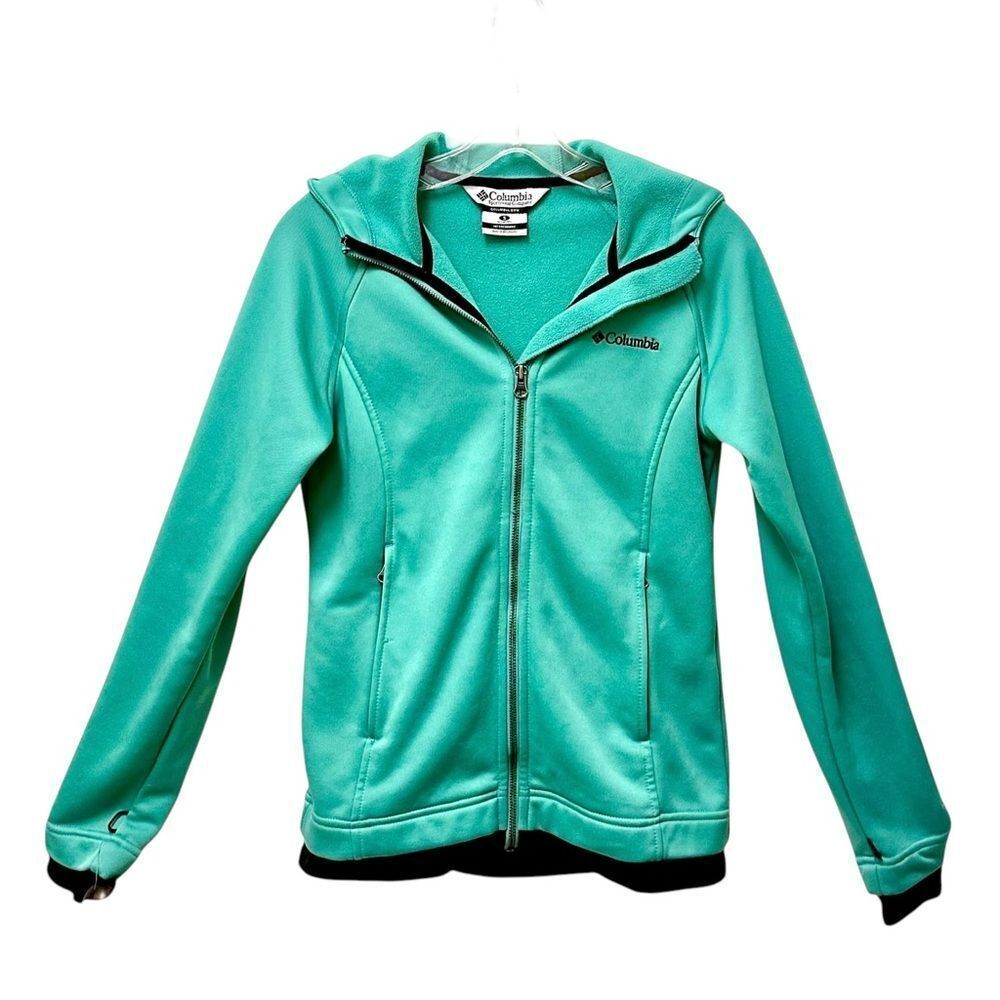 Columbia jacket Interchange omnishield zip up hooded teal black S.